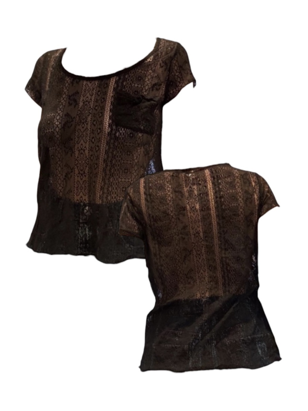 Kimchi Blue Sheer Black Lace Blouse